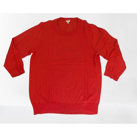 Vintage Womens J. CREW Orange 100% Merino Wool Sweater Size LARGE - Picture 1 of 5